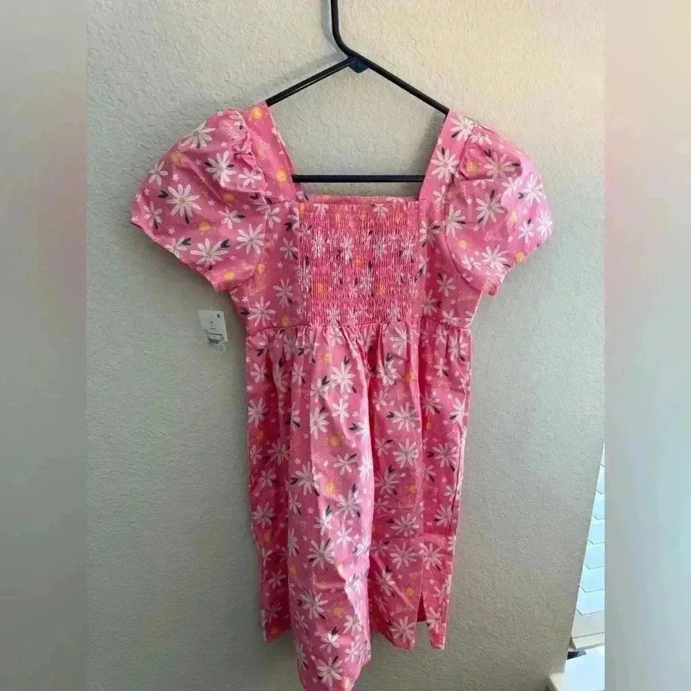 Barbie Floral Cotton Puff Sleeve Dress Size Large (10-12) Daisy Sunshine NWT - Picture 7 of 7